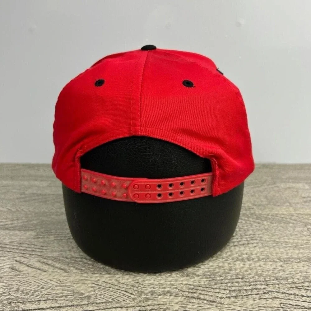 Vintage Buffalo Creek Hat Cap Snap Back Red Embroidered Bison Animal Nature